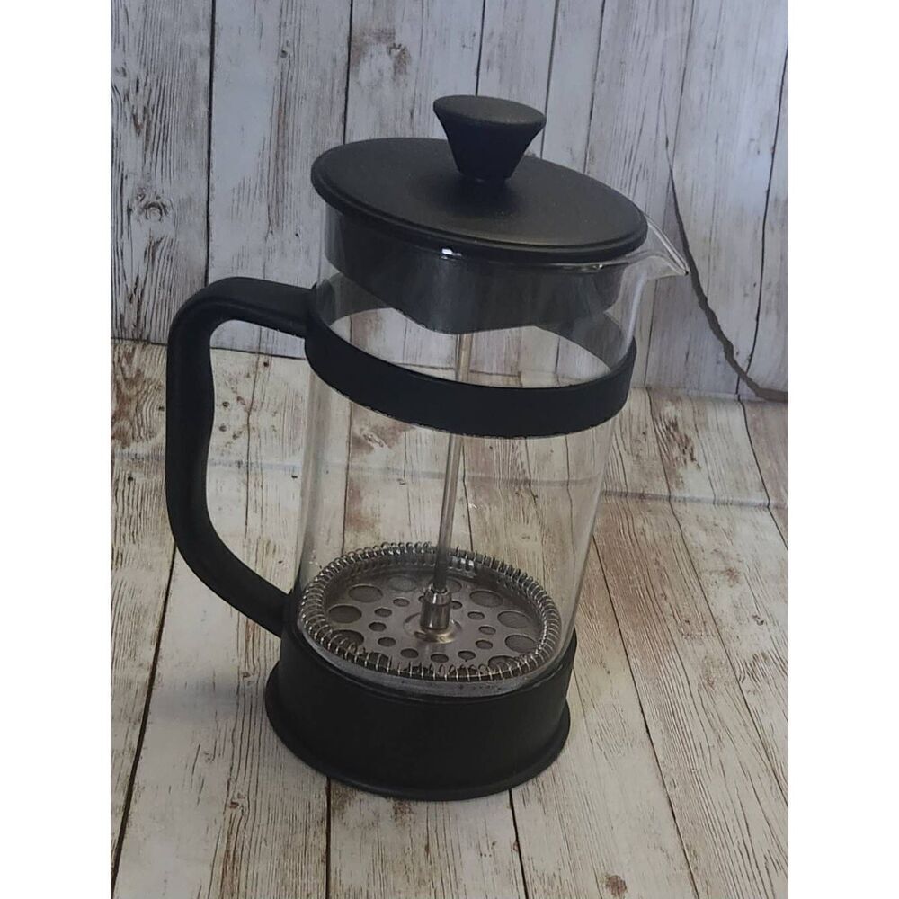 Black & glass coffee press